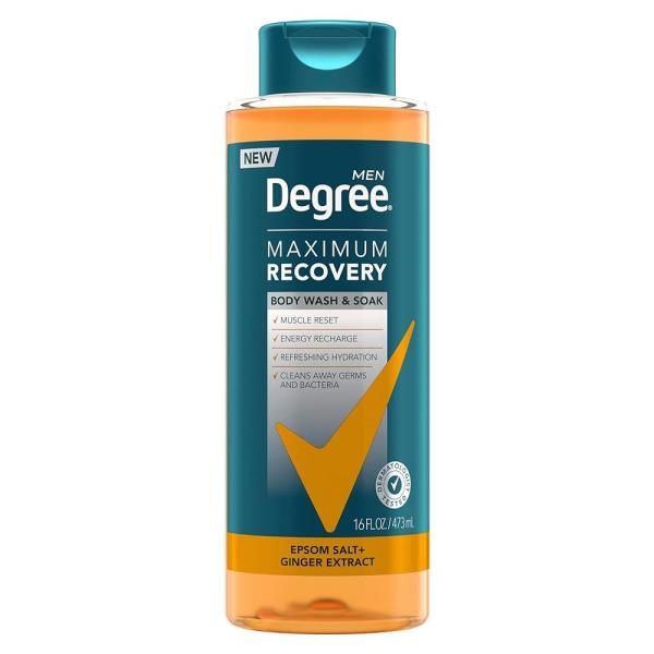 Degree Men Body Wash and Soak, Epsom Salt + Ginger Extract, 16 oz (473.2 ml)