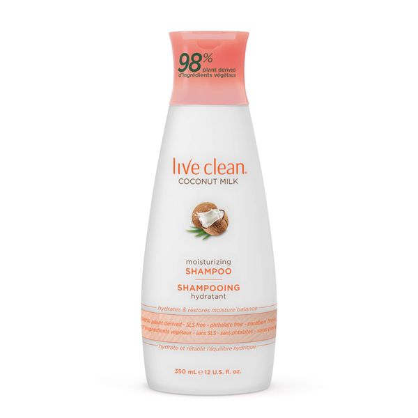 Live Clean Shampoo, Moisturizing Coconut Milk, 12 Oz