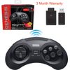 Retro-Bit Sega Genesis 2.4 GHz Wireless Controller 8-Button Arcade Pad Black V.2