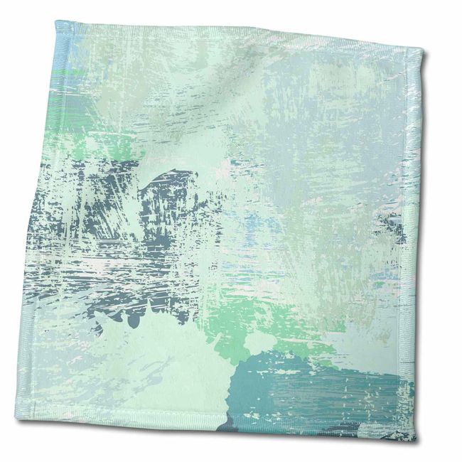 3dRose PS Abstract - Mint Grunge Abstract - Towels (twl-265691-3)