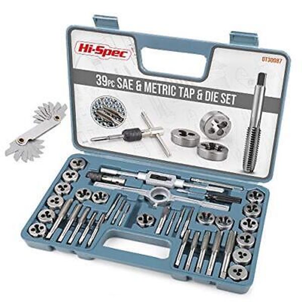 Hi-Spec 39pc Imperial SAE & Metric Tap & Die Set. Complete M3 to M12 / #4 to