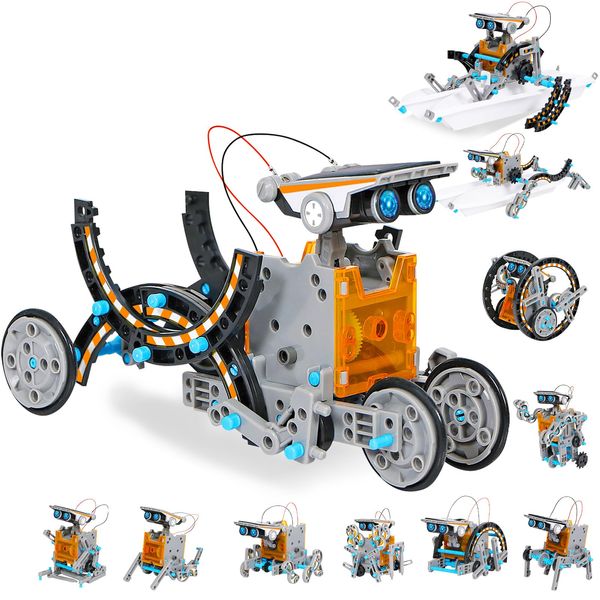 STEM Toys for Boys Ages 8-13, Solar Robot Science Kits for Kids Age 8-12, Educational Building Experiment Projects, Christmas Birthday Gifts for 9 10 11 14 Years Old Boy Girl Teen