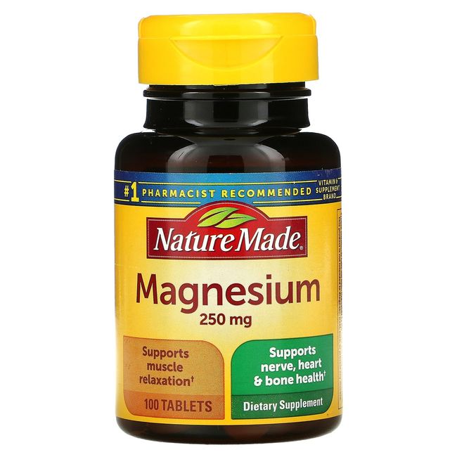 Nature Made Magnesium 250mg 100 tablets, 1 bottle