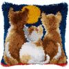 Vervaco 1-Piece Latch Hook Cushion Cat at Night
