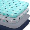 Mini Crib Sheets Set Portable Crib Sheets for Pack n Play/Playpen 4 Pack 38"x24"