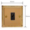 VARILIGHT | Georgian Brass | Classic | 16A Flex Outlet Plate | XGFOB