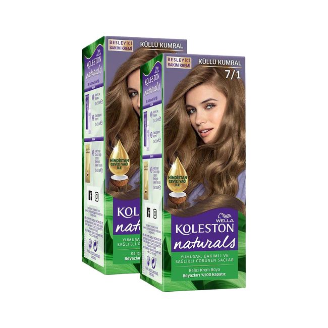 Wella Koleston Naturals Saç Boyası 7/1 Küllü Kumral x2'li Set