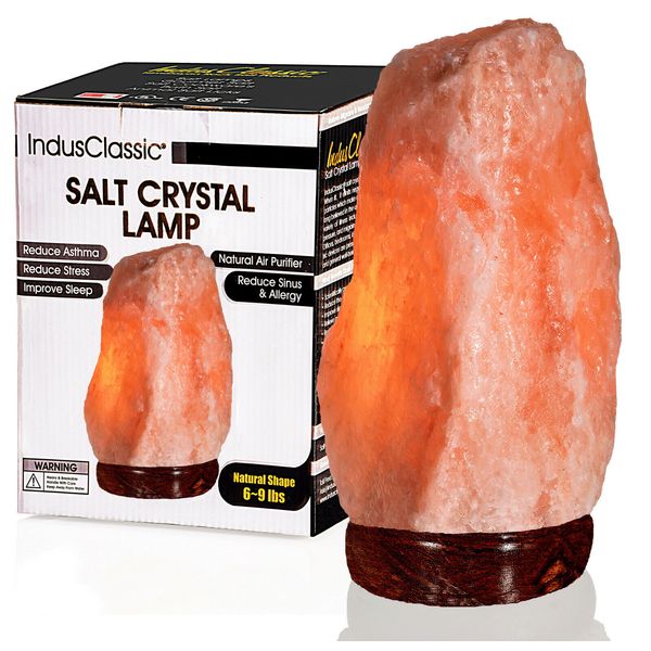 IndusClassic Natural Himalayan Crystal Rock Salt Lamp Air Purifier 6~9 lbs