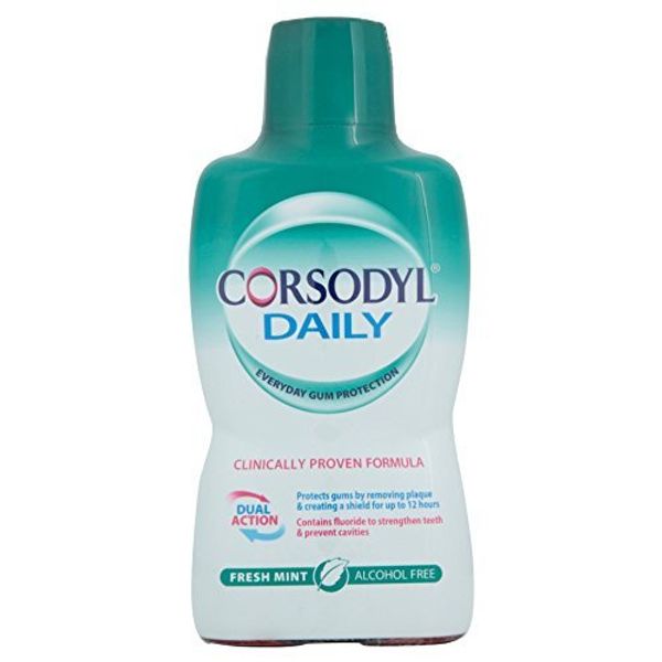 6 x Corsodyl Daily Fresh Mint Alcohol Free Mouthwash 500ml by Corsodyl