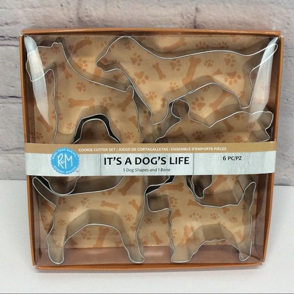 "It's A Dog's Life" Cookie Cutters 6 Piece 5 Dog Shapes 1 Bone Pet Party Baking