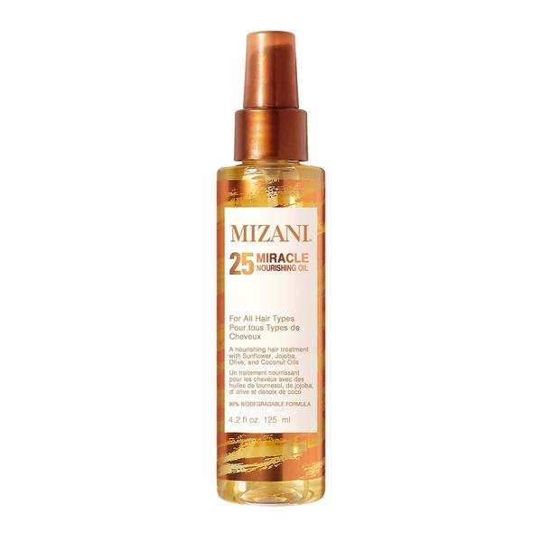 Mizani 25 Miracle Nourishing Oil | Lightweight, Nourishing Hair Oil | Leaves Hair Soft and Manageable | Fights Frizz | with Coconut Oil | for All Hair Types | 4.2 Fl Oz