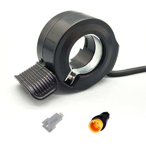 HUDAMZKY EBike 130X Thumb Throttle 24V 36V 48V 60V 72V Right/Left Hand SM/Waterproof Connector,E Bike Speed Control for Electric Bicycle Scooter Accessories (130X Waterproof Plug)