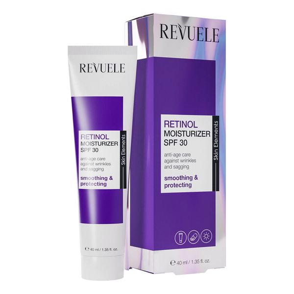 REVUELE Retinol Moisturiser SPF 30 - Anti-Ageing Face Cream Against Pigment Spots, Wrinkles and Fine Lines, Firming with Glow Effect - 40 ml