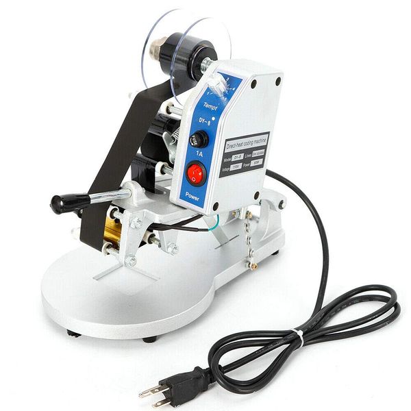 YIYIBYUS DY-8 Manual Hot Stamping Date Code Printer, 110V 1-3 Row Hot Foil Thermal Coding Machine Ribbon Coder Hot Foil Stamp