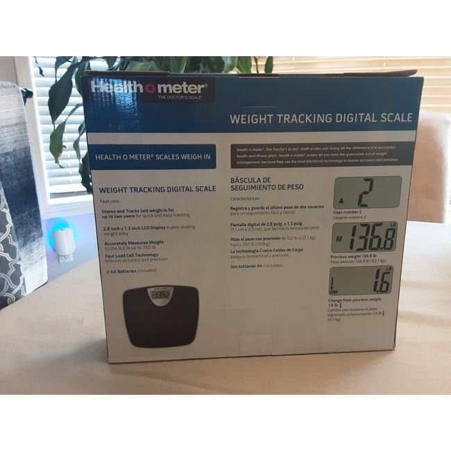 Health O Meter Scale  Weight Tracking Digital Bathroom Scale, Black 