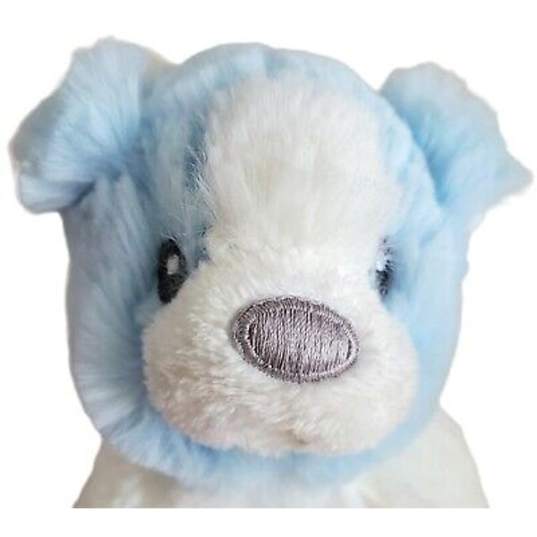 Aurora Plush Bear Baby Rattle Infant Toy Stuffed Animal Blue White Cub Dog