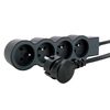 Legrand 049491 Extra Flat Power Extension 4 Earthing Sockets with 3 m Cable Dark Grey, Gray,Black