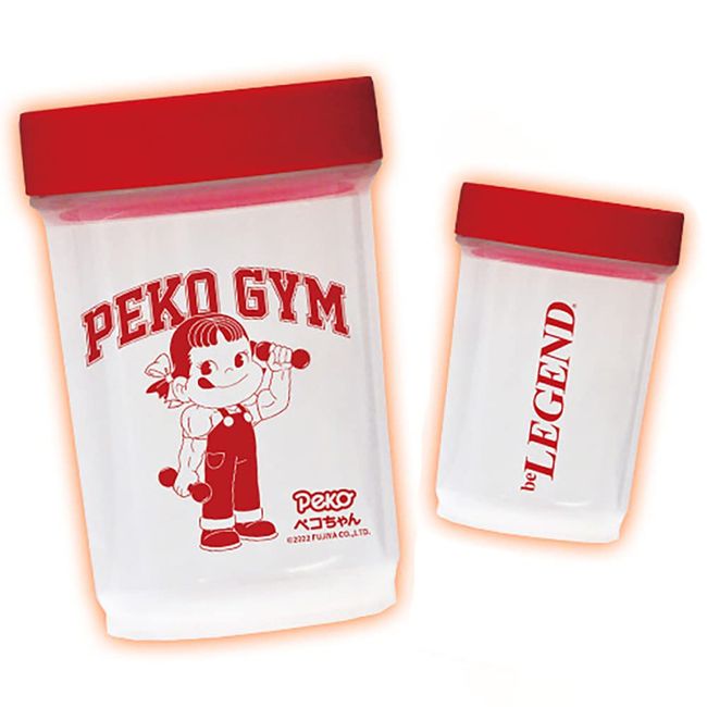Be Legend Macho Peko-chan Dumbbell Shaker, Red x Clear, 22.0 fl oz (650 ml), Protein Shaker