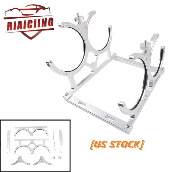 Silver Aluminum 7" Nitrous Oxide NOS Bottle Bracket Holder Dual Bottle Bracket