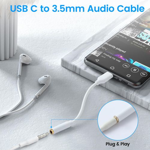 USB C to 3.5mm Female Headphone Jack Adapter, Type C to Aux Audio Dongle Cable Cord Compatible with iPhone 16/16 Pro/15/15 Pro/Pro Max/Plus, Galaxy S24/S23/S22 Ultra, iPad Pro, Pixel 9/8(2 Pack)