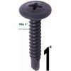 Modified Truss Head Self Drilling / Tapping Screws # 8 x 1" K-Lath Black (6500)