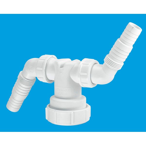Twin Hose Connector , Size: 40 mm, Colour: White, Material: Polypropylene, 1 in Pack