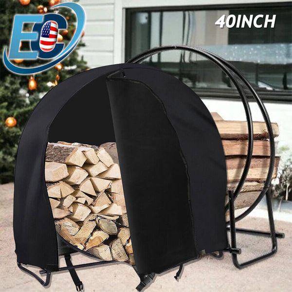 40in Firewood Log Hoop Cover 600D Heavy Duty Waterproof Sun Snow Rain Protector