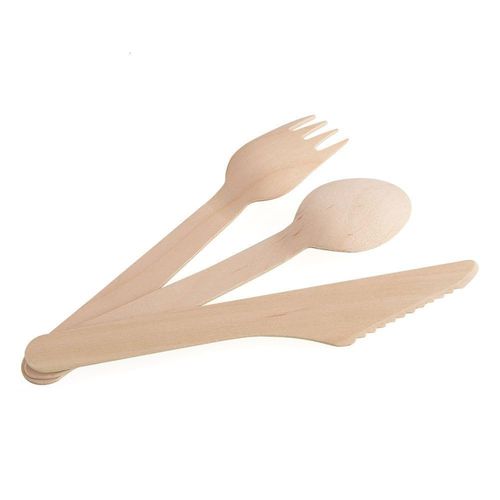 150 PCS Wooden Cutlery Set | Premium Quality 50 Spoon,50 Forks,50 Knives for Outdoor, Party & More- Disposable Cutlery Set