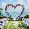 Large Double Pole Heart Shape Wedding Arches Metal Backdrop Stand Antirust Arbor