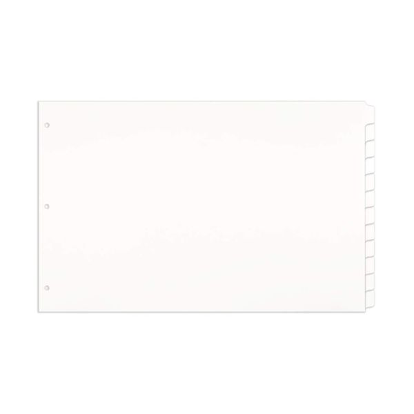 11x17 12-Tabbed Dividers, Extra Long, Pack of 24, White (592802)