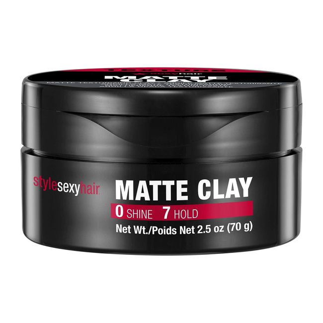 SexyHair Style Matte Clay Matte Texturizing Clay, 2.5 Oz | Separates, Defines and Molds | Helps Tame Unruly Ends | Washes Out Easily