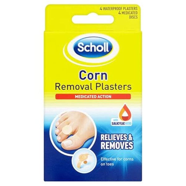 Scholl Medicated Corn Removal Kit, 4 Plasters and 4 Medicated Discs