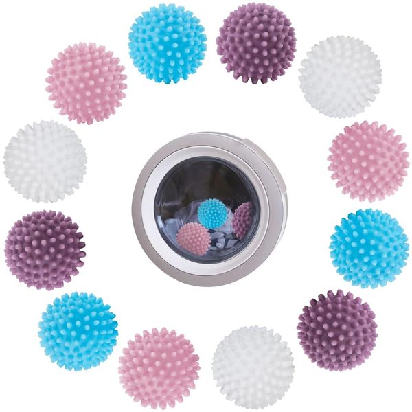 12 Stück Trocknerbälle, Trockner Ball für Waschmaschine, Wiederverwendbare Dryer Balls, Trocknerkugeln Waschbälle, Wäsche Wäschetrockner für Heim Kleidung Reinigung