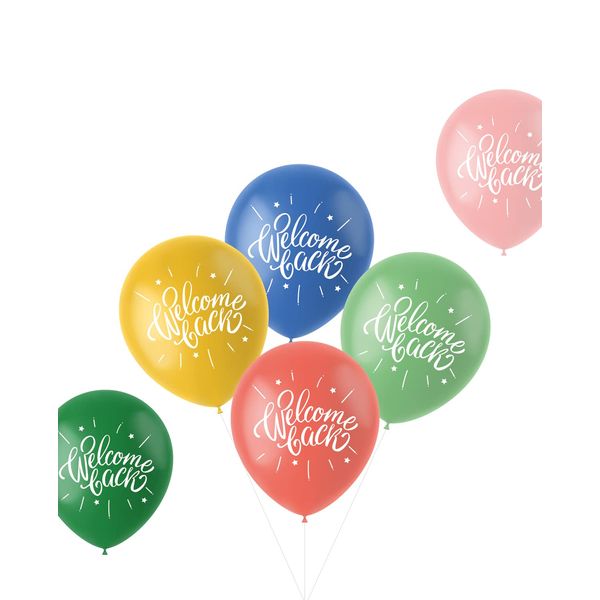 Folat 18655 Retro 'Welcome Back' Balloons, Multicoloured, One Size