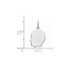 Solid 925 Sterling Silver Engravable Boy Front/Back Disc Charm Brushed Matte Finish Pendant - 15mm x 10mm