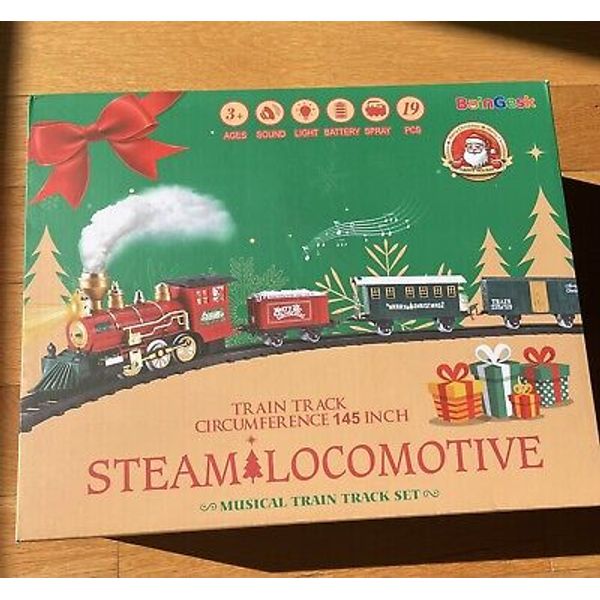 BainGesk Steam Locomotive Musical Train Track Set 19 Pcs 145” Toy Christmas NIB