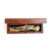 Nautical Solid Brass & Copper Boatswain 5" Whistle Chain with Rosewood Box a