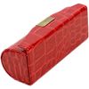Zalati Leather Button Lipstick Case with Mirror for Gift Box Storage Box (Red)