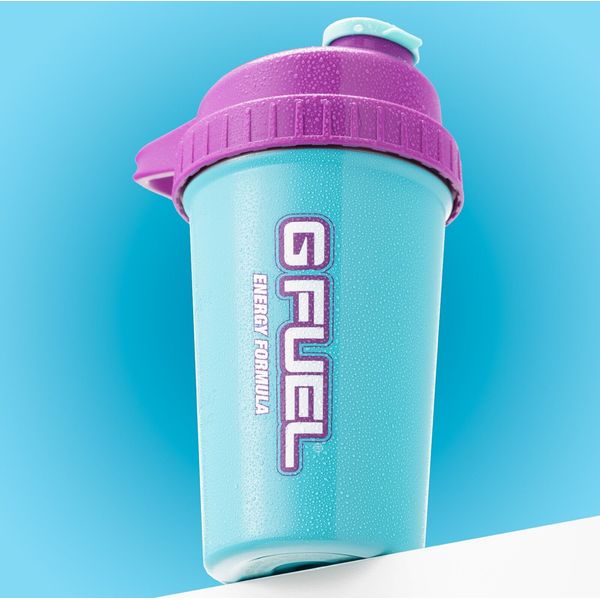 G Fuel Stainless Steel Hornets Shaker Cup 16oz Mixer Bottle Aqua Blue Purple