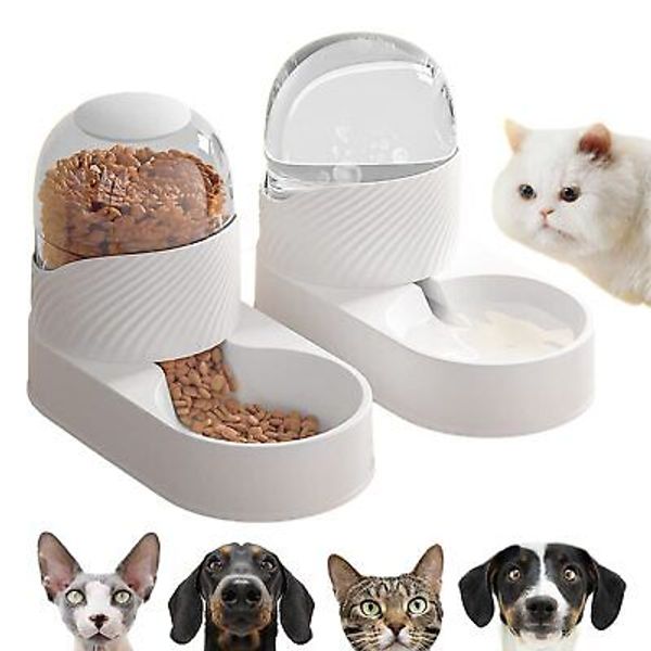 Cat Food Dispenser Pet Feeder with 2L Capacity Automatic Dog Feeder Set for Pets