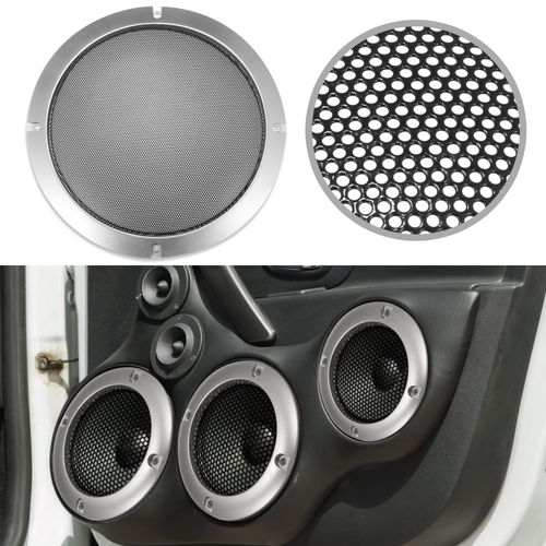 X AUTOHAUX 8" Speaker Grille Cover Mesh Trim Round Subwoofer Grille Horn Protective Guard Silver Tone Car Auto Stereo Accessories