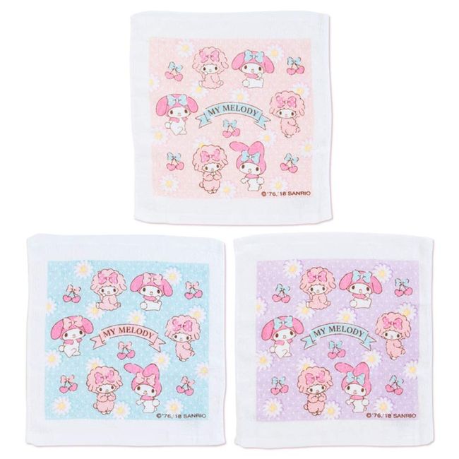 Sanrio My Melody 324299 Hot Towel Set of 3, Approx. 11.4 x 12.6 inches (29 x 32 cm), 100% Cotton