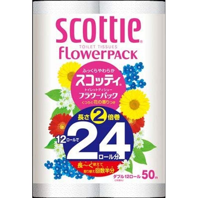 Scotty Flower Pack 2x Rolls, 12 Rolls, Double x 3 Pieces