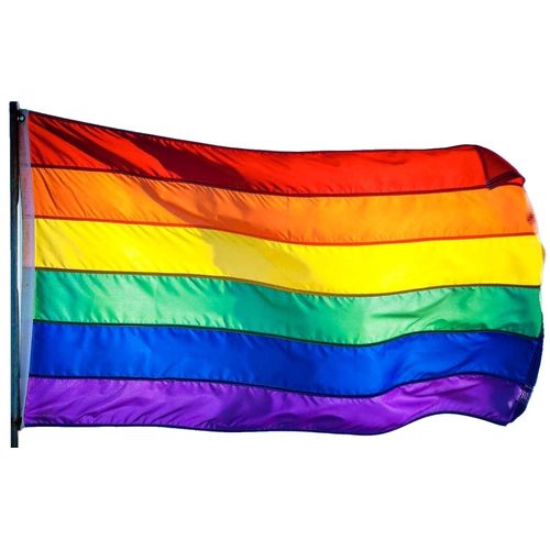 US Flag Factory 3x5 FT Rainbow Flag (Sewn Stripes) Outdoor SolarMax Nylon - Gay Pride Lesbian LGBT - UV Fading Resistant - Premium Quality - Made in USA