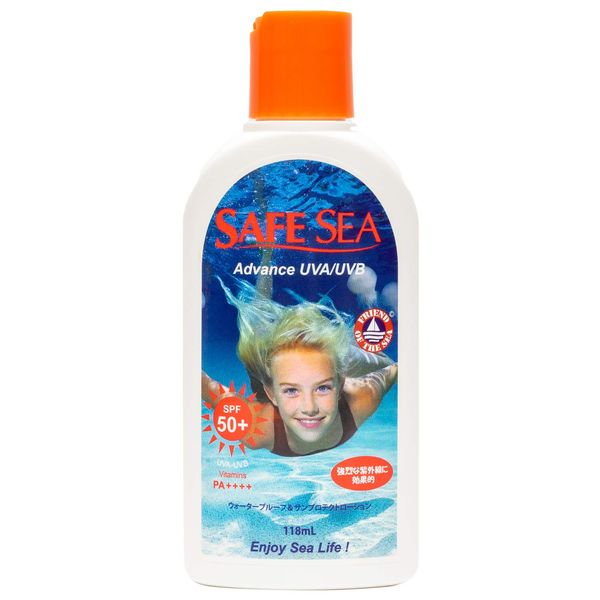 Safesea SPF 50+, Advanced EU Regulation 50, Waterproof, 4.0 fl oz (118 ml) (x 1)