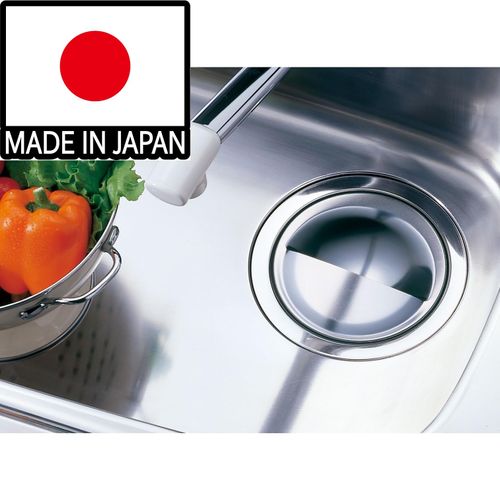 Belca SP-207T Stainless Steel Drain Plate for Sinks, Drain Lid, Half-Circle Design, for Drains Diameter 5.7 inches (14.5 cm), Measures Diameter 5.6 inches x Height 1.1 inches (14.3 x 2.8 cm), Made in Japan