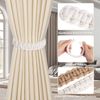 Niuoppy 4Pcs Bendable Curtain Tiebacks, Cotton-White