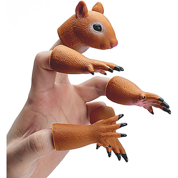 RONIAVL Animal Squirrel Finger Puppet Funny Toys, Puppet Show Theater Props, Sri