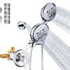 Dual Shower Head System w/ Handheld 5-Spray, 71” Hose & Valve Kit - Chrome