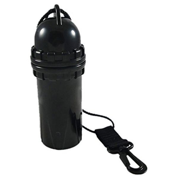 Scuba Choice Scuba Diving Snorkeling Waterproof Cylindrical Dry Box with Clip, Black